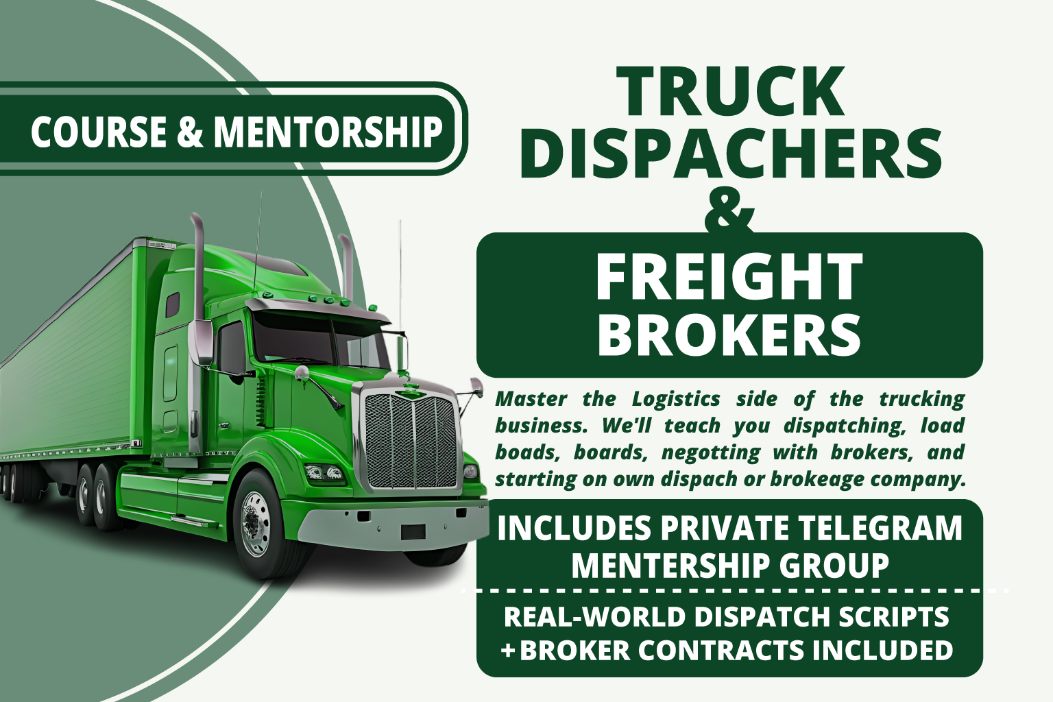 Truck Dispatcher & Freight Broker Course + Mentorship